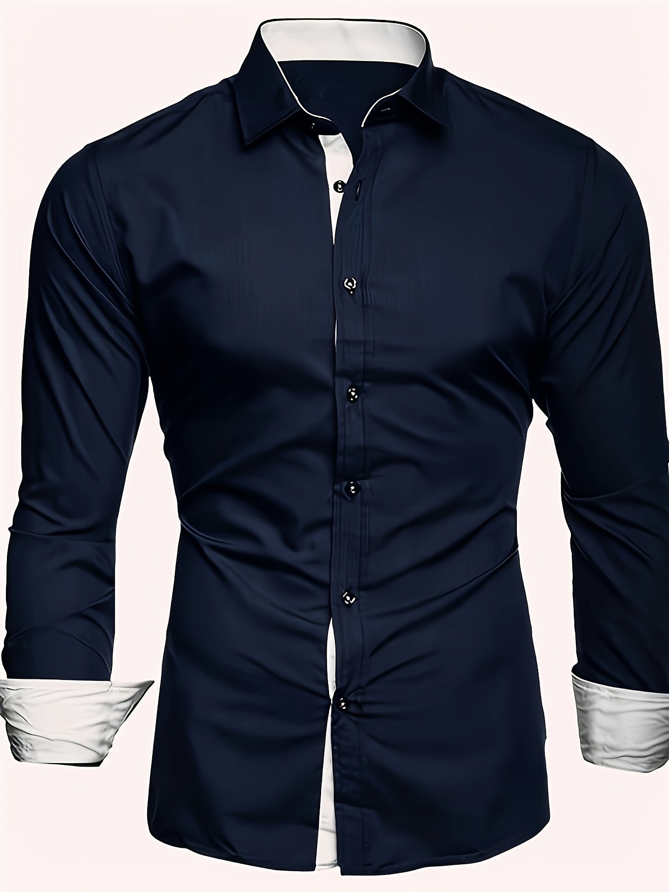 Cool And Casual Long-sleeved Shirt In Contrasting Colors For A Teenage Man