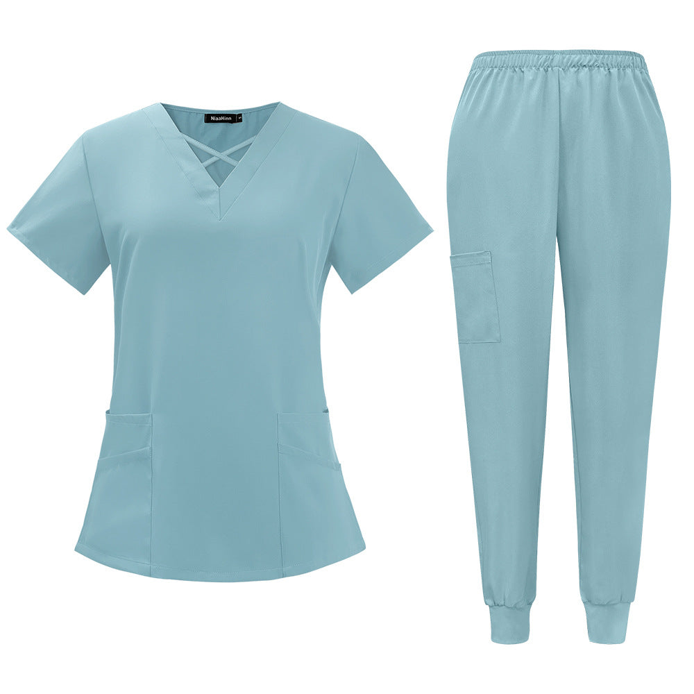 Comfortable And Breathable Two-piece Scrub Set