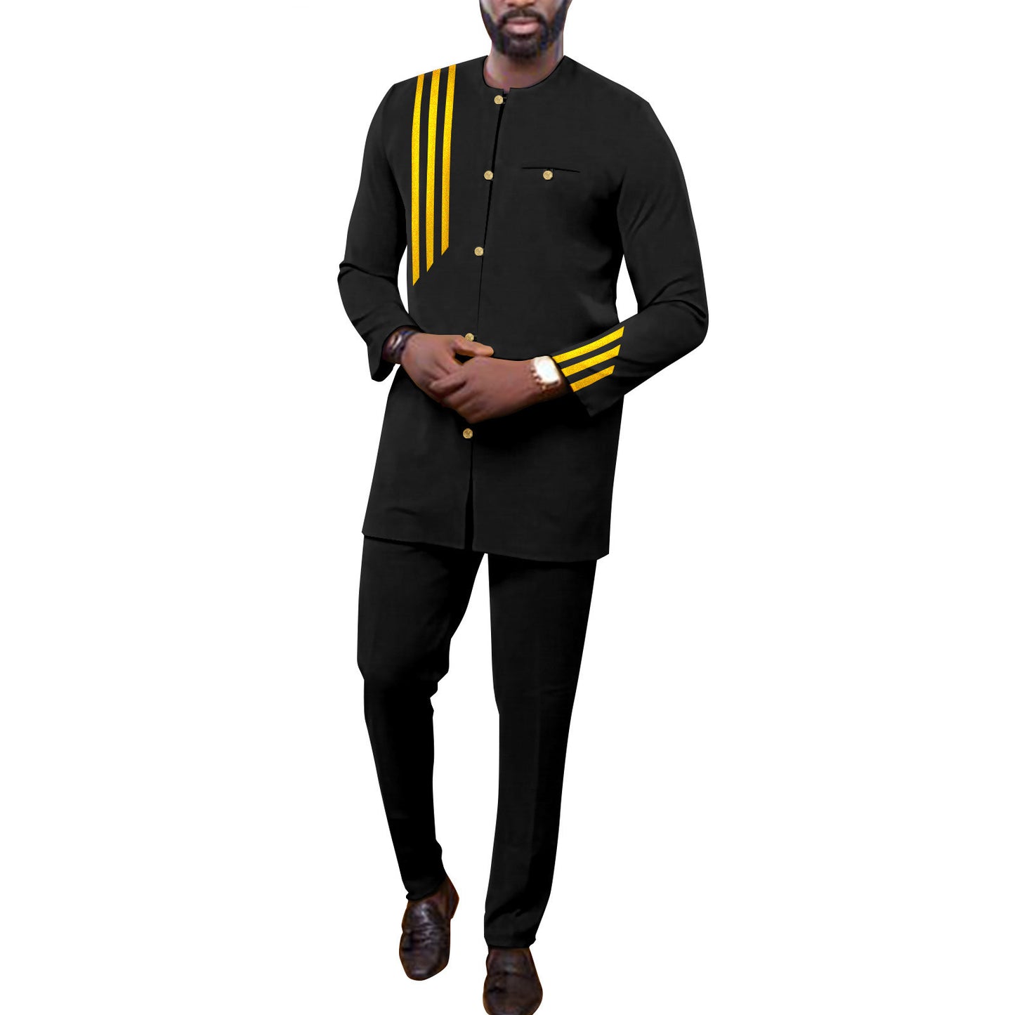 Fashion African Men's Slim Fit Two-piece Suit