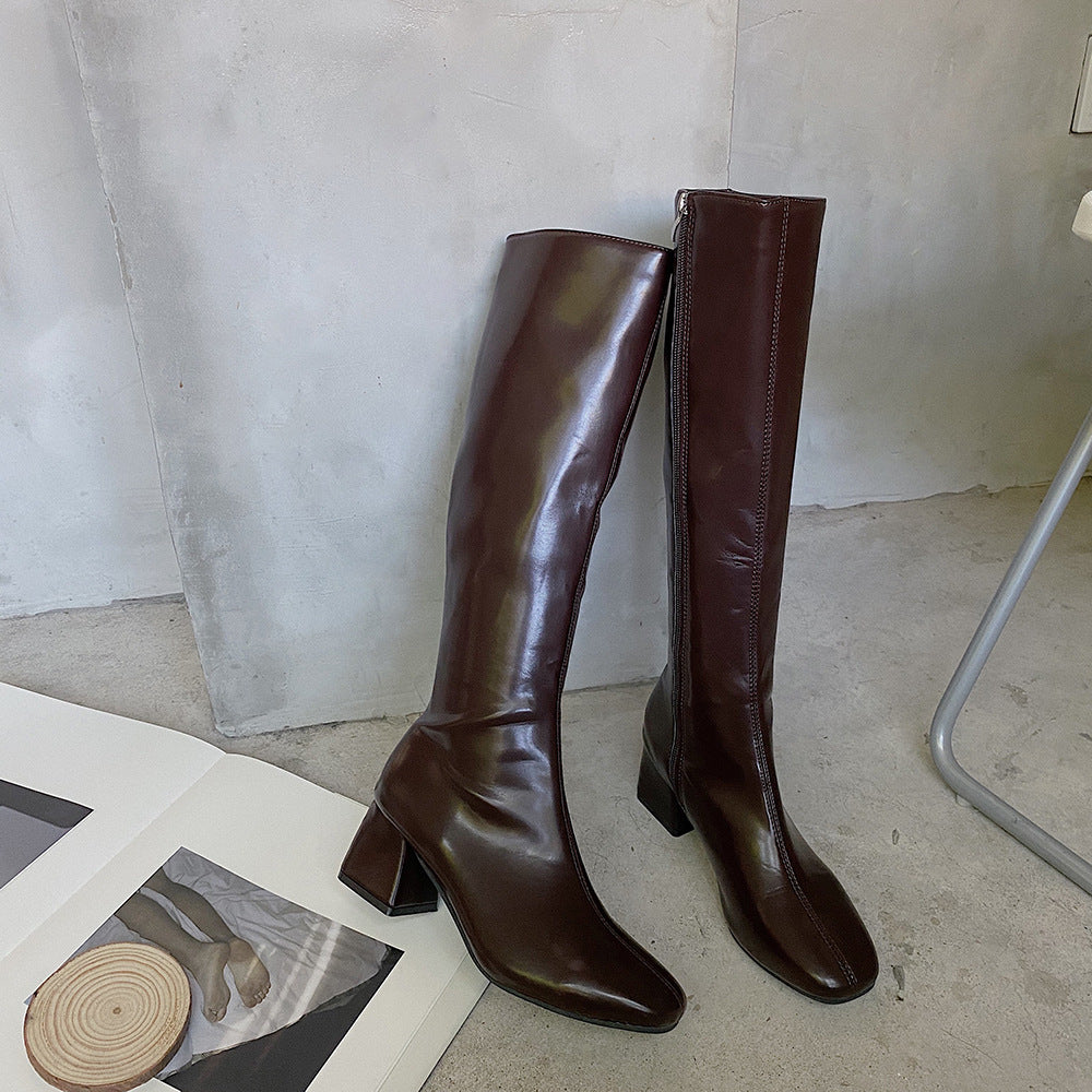 Women's New Thick High-heeled Knight High Boots