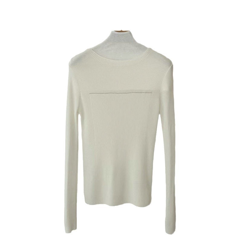Glitter høj elastisk uld off-neck langærmet sweater