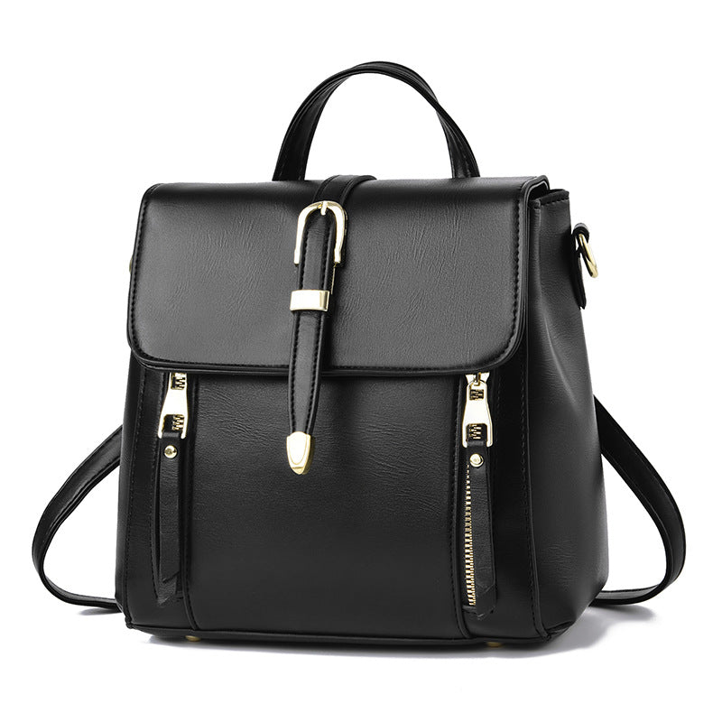 Women's Fashionable All-match Leather Lightweight Western Style Backpack
