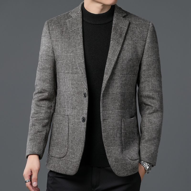 Business Men's Wool Casual Striped Suit Jacket