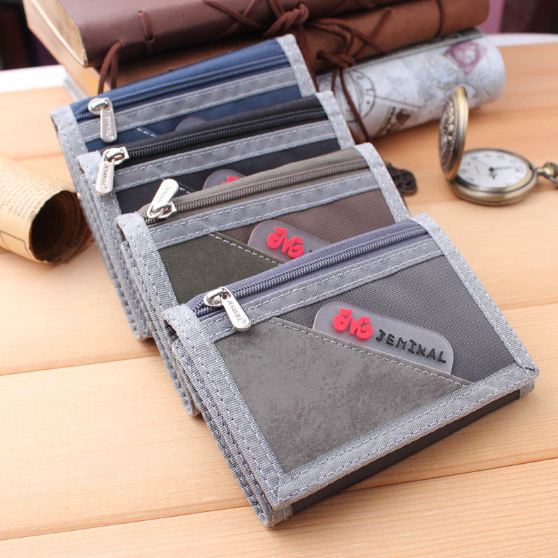 Jemiru Tri-fold Canvas Wallet Men's Short