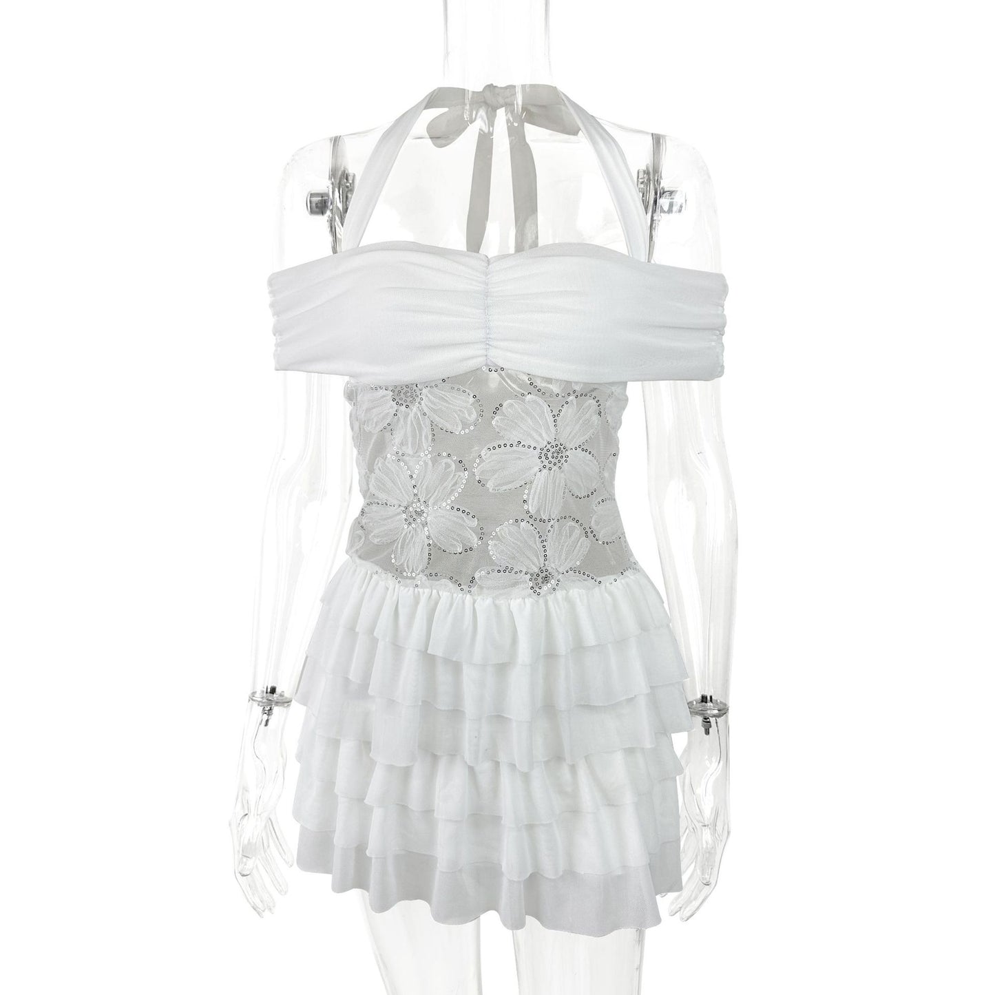 Off-shoulder Halter Sexy Womens Dress