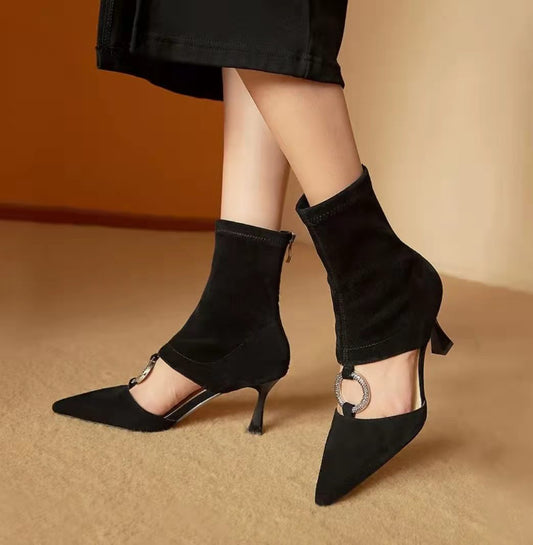 Summer Street Bombing Fashion Niche High-heeled Hollow Sandals