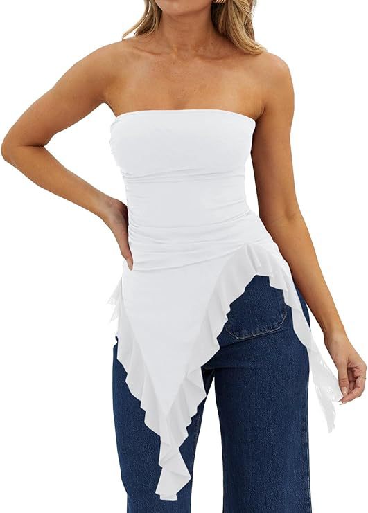 Figure-hugging Top With A Ruffled Hem