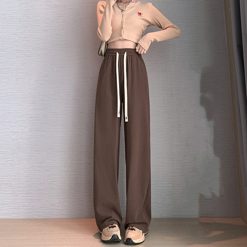 Women's High Waist Loose Straight Casual Knitting Pants