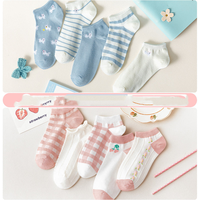 Ladies Cute Cotton Shallow Mouth Invisible Socks