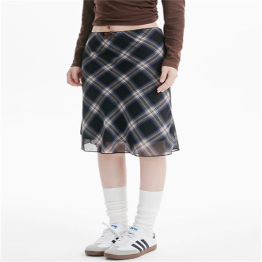 High Waist Slimming All-match Medium And Long Petite A-line Skirt