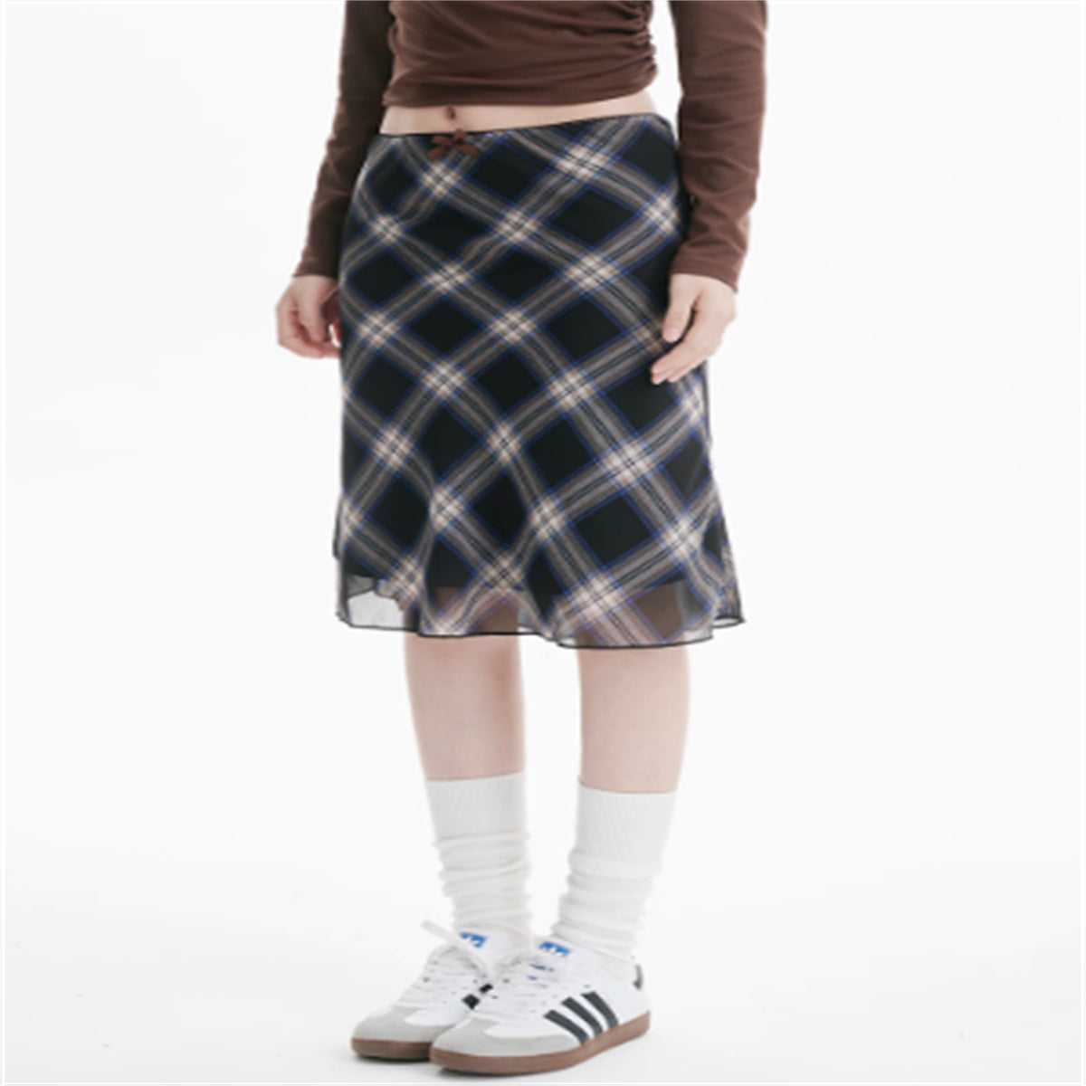 High Waist Slimming All-match Medium And Long Petite A-line Skirt