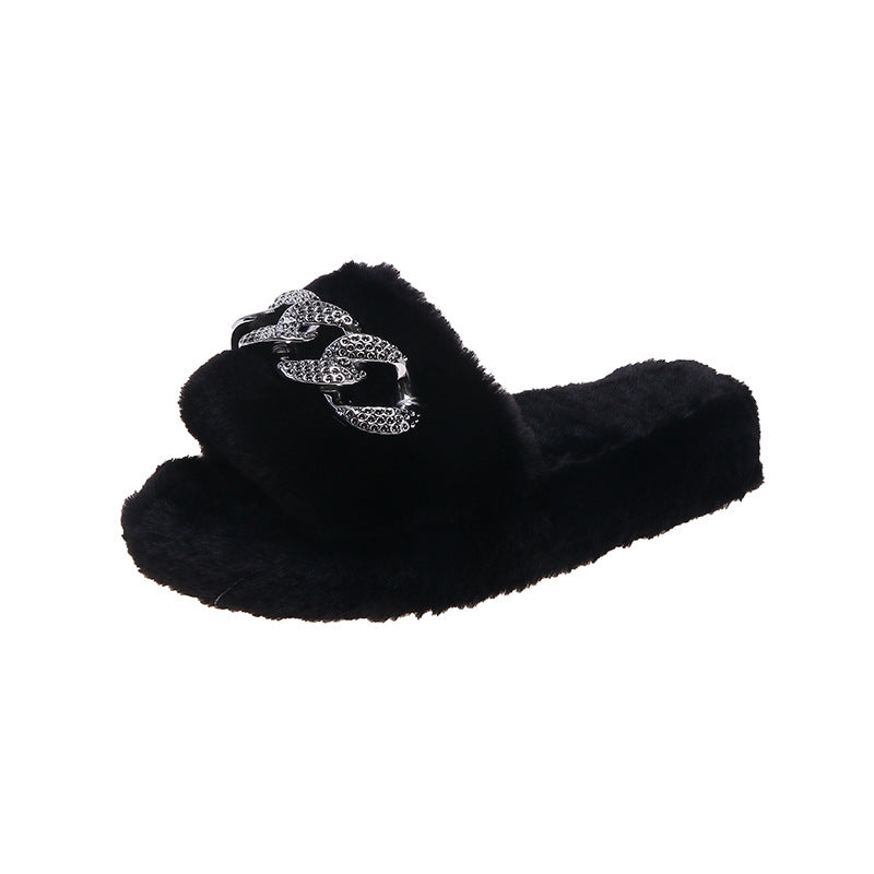 Women's Fashion All-match Non-slip New Style Plush Slippers