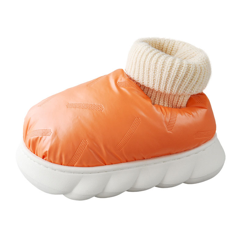 Bread Velvet Cotton Slippers Waterproof Home Warm Couples Shoes