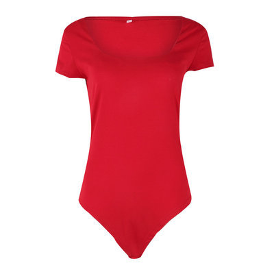Summer Fashion Slim Fit Solid Color Short Sleeve Jumpsuit