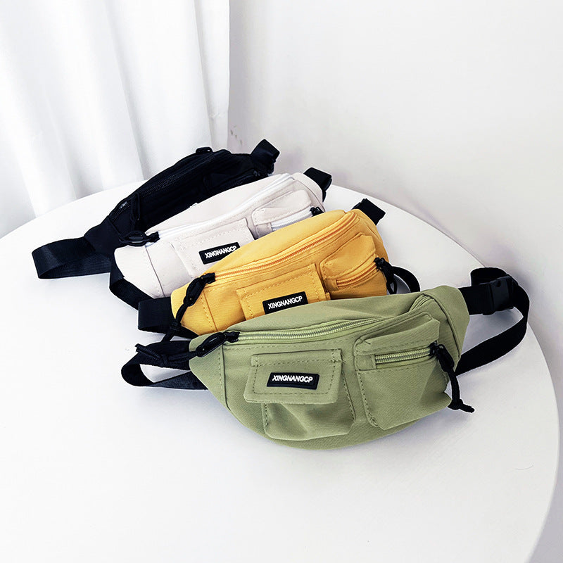 Children's Fashion Simple Canvas Crossbody Waist Bag