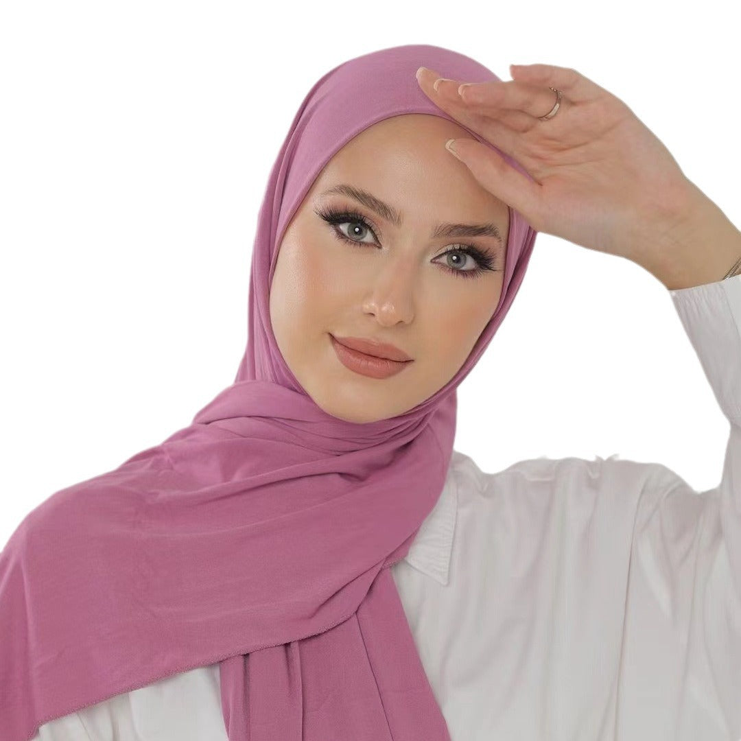 Pure Color Mercerized Cotton Scarf Women's Classic All-matching