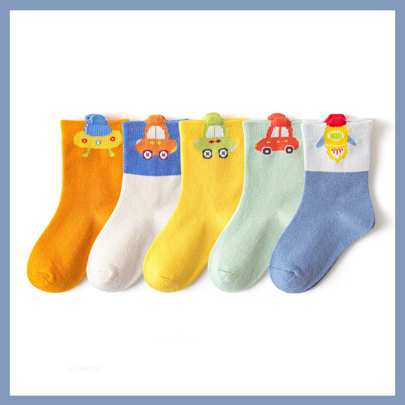 Children's Bright Color Trendy Middle Tube Casual Student Socks