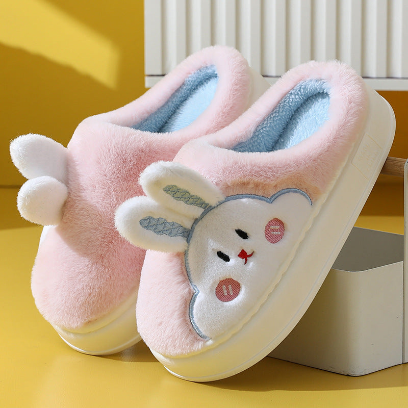 Silent Anti-slip Home Cartoon Cute Home Thermal Cotton Slippers Winter