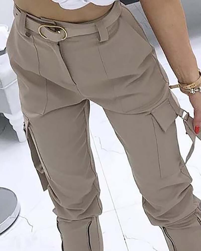 Cross-Border New Product Amazon Wish Casual Pants Waist Elastic High Waist Women's Trousers Solid Color Overalls