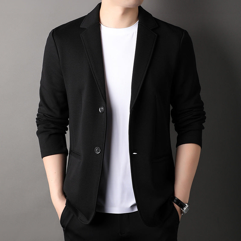Solid Color Button Fashion Men's Casual Cotton Jacket