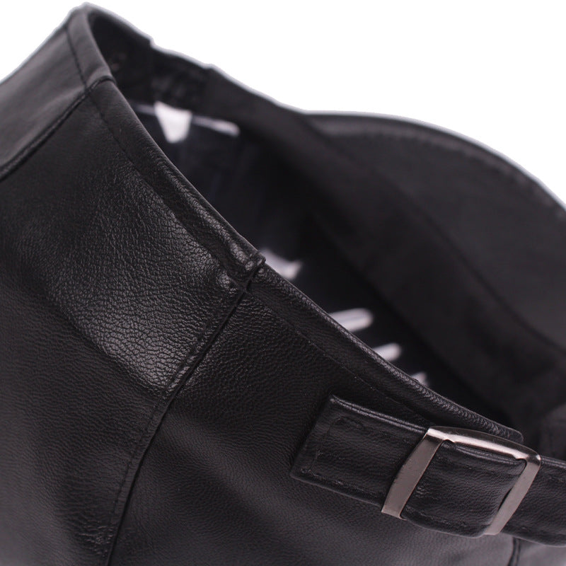 Men's Fashionable Leather Forward Hat