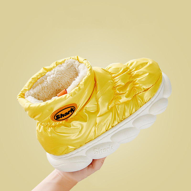 High-top Down Cloth Waterproof Cotton Slippers
