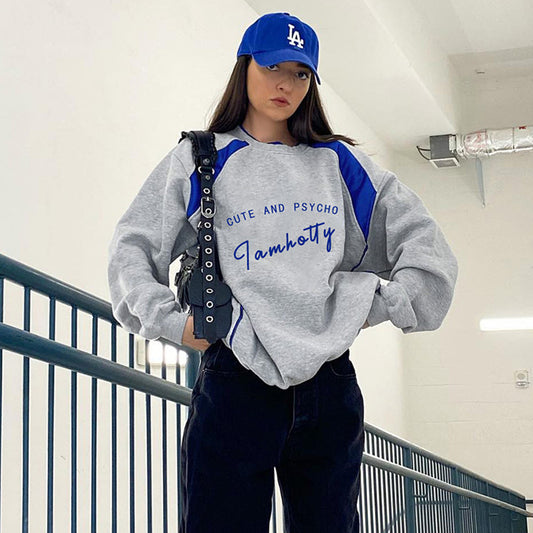 Long-sleeve Top With Contrasting Split Letters