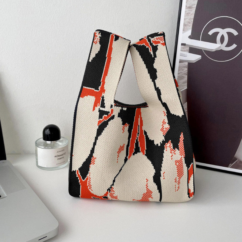 Korean Style All-match Knitted Tote Bag Retro