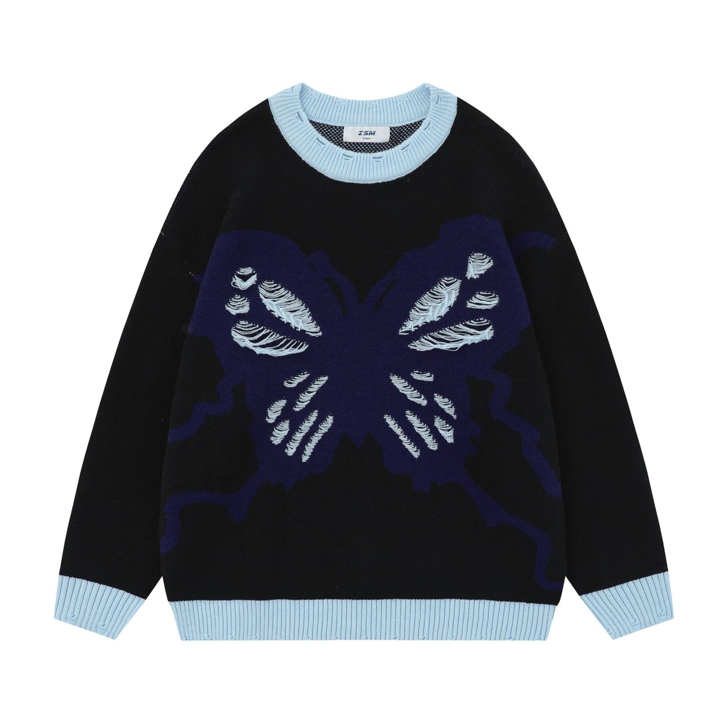 Loose Sweet Cute Jacquard Round Neck Knitted Sweater