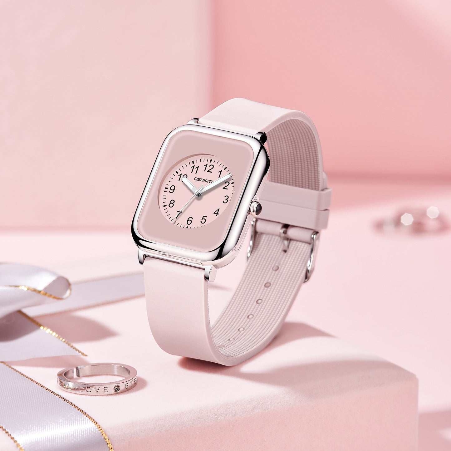Quartz Watch Sort Firkantet Vandtæt Dameur Udsøgt Elegant Modelleret Ur Til Kvinder