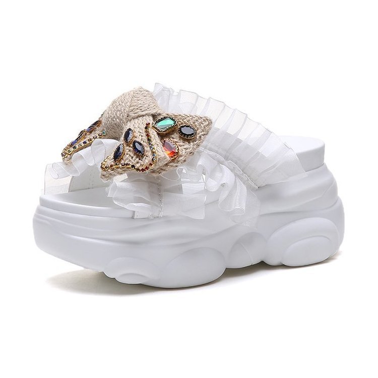 Women's All-match Platform Sandals And Slippers With Bowknot