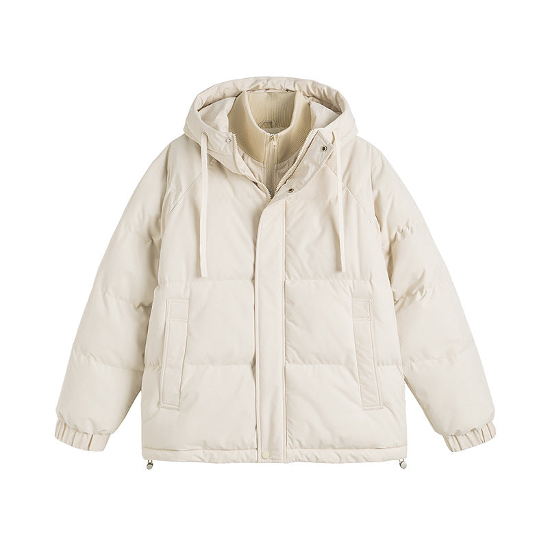 Winter Fake Two-piece Cotton-padded Coat For Men And Women Loose Cotton Jacket