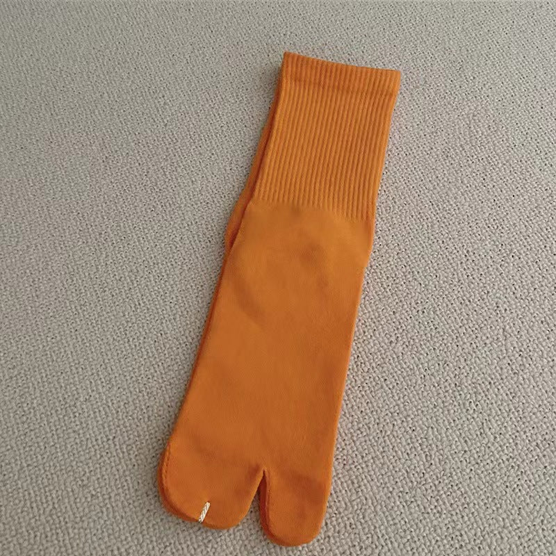 Women's Solid Color Two Toe Summer Socks