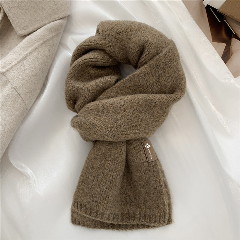 Soft Waxy Knitted Cashmere Warm Scarf Student Girl