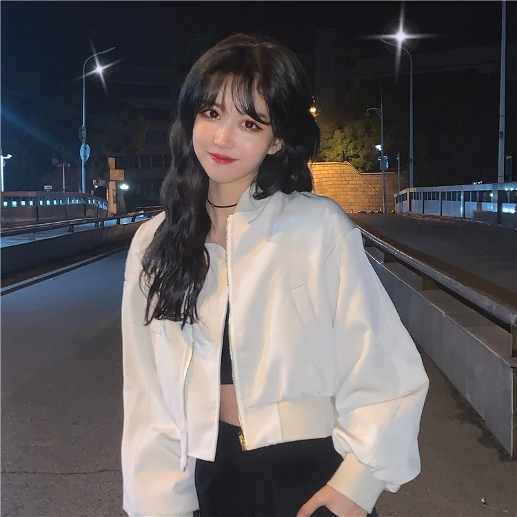 Petite Hong Kong Style Women's Short Baseball Jacket