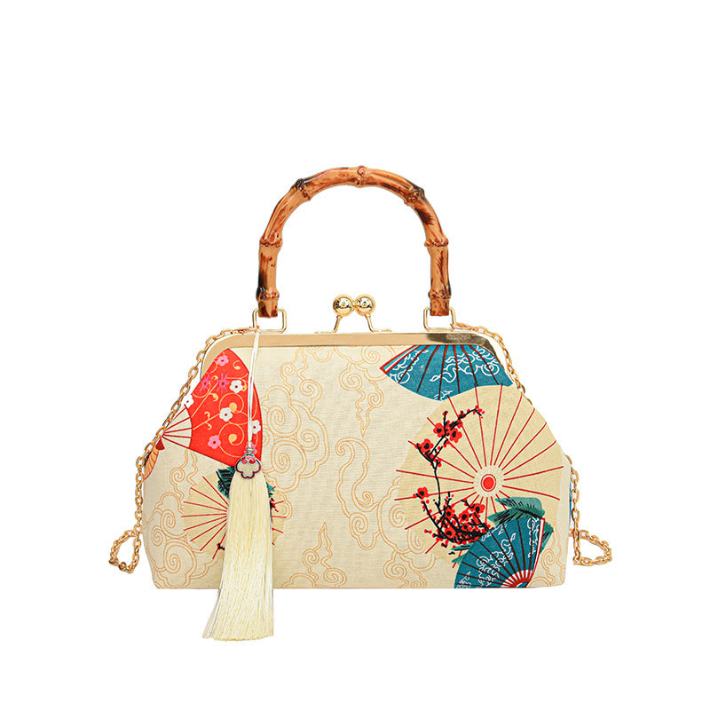 New Chinese Style Retro National Style Embroidered Clutch Bag Red-crowned Crane Handbag
