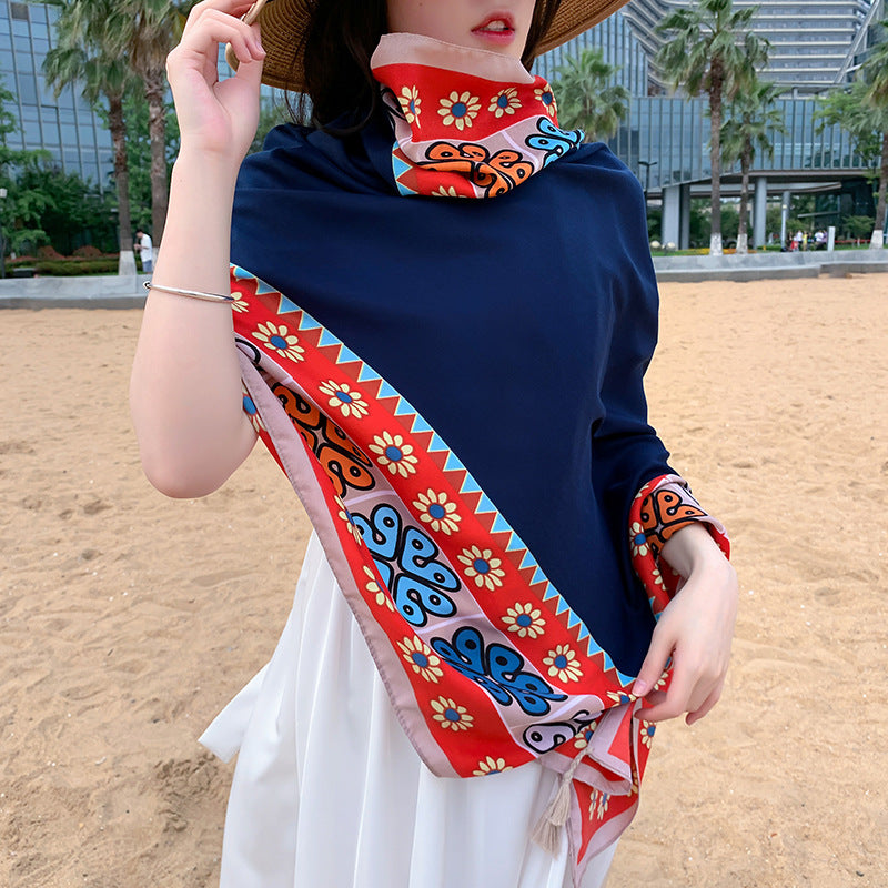 Ethnic Style Outdoor Walking Keep Warm Sun Block Shawl