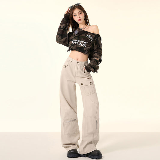 Design Skinny Wide Leg High Waist Jeans