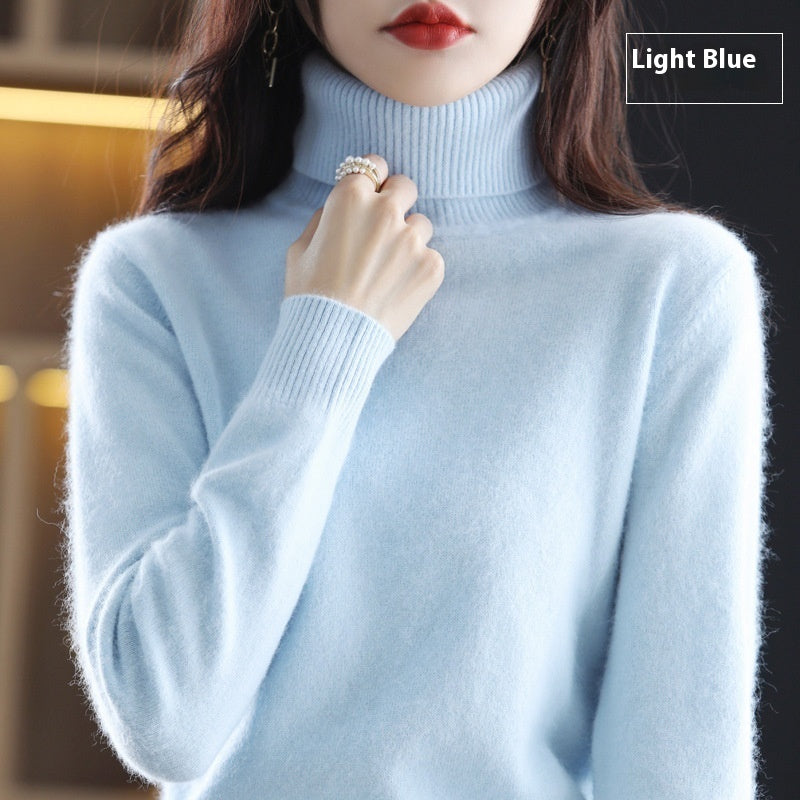 High Neck Inner Wear Loose Cashmere Knitted Bottoming Shirt