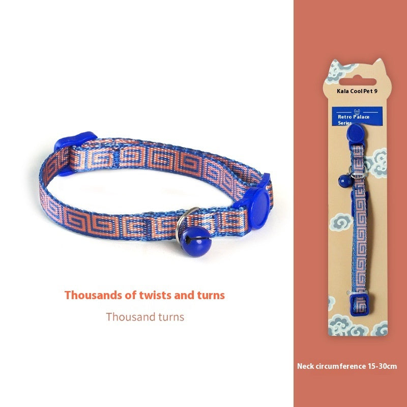 Woven Collar Bell Anti-suffocation Comfortable Safety Buckle Pet Decoration