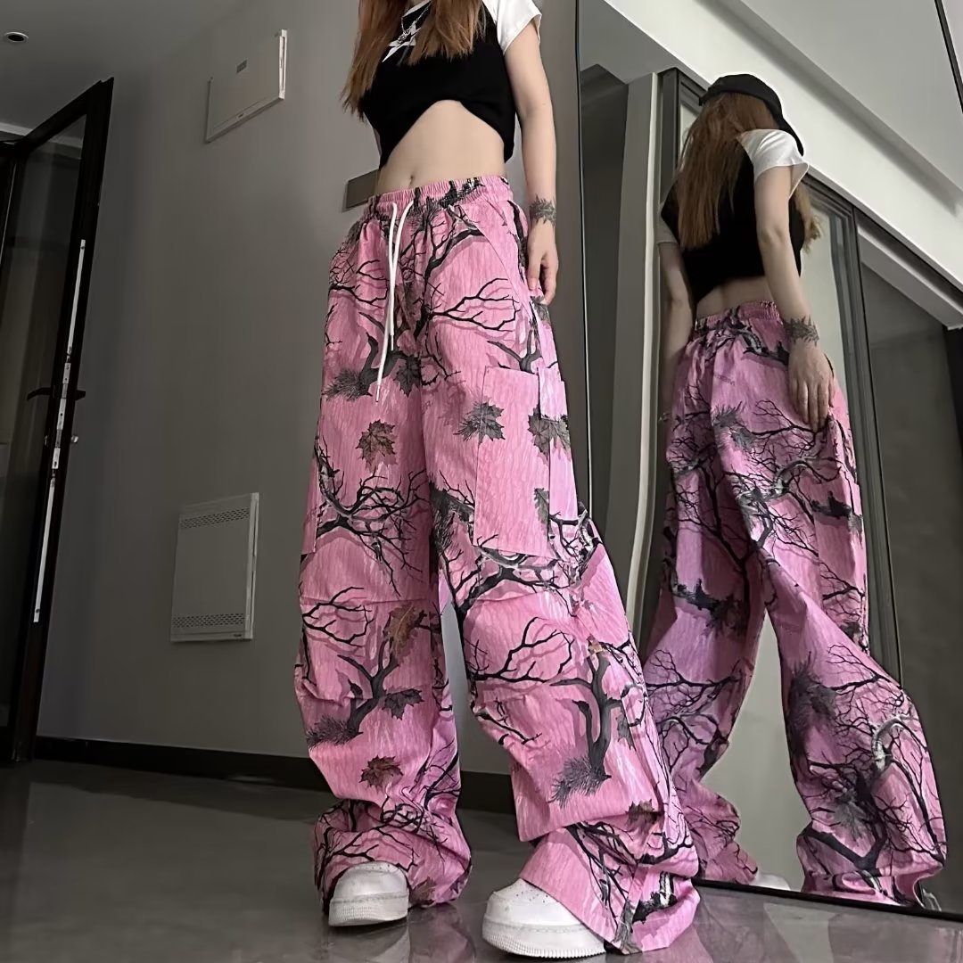 Dopamine Wear American Retro Branch Graffiti Casual Pants