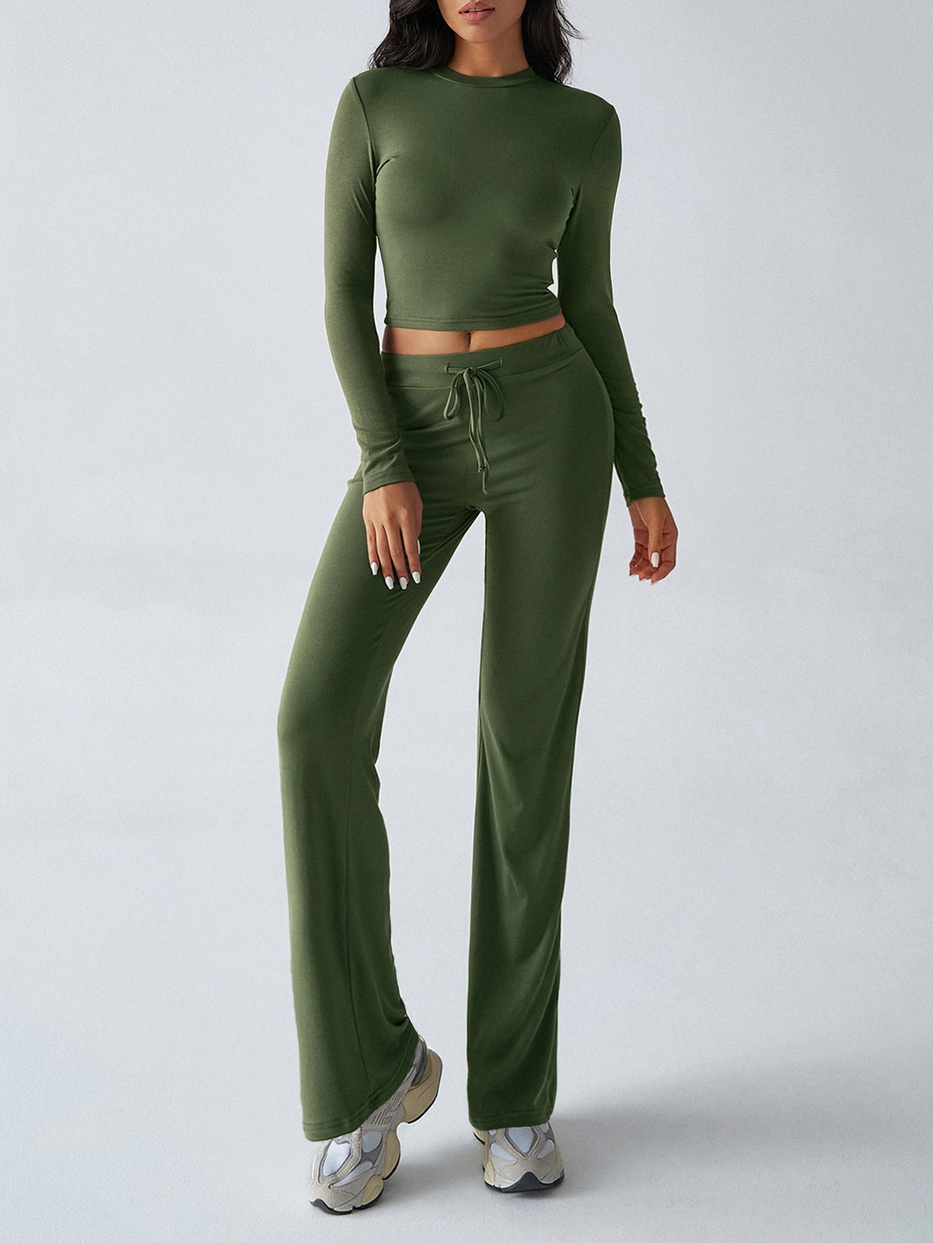 Women's Long Sleeve Straight-leg Pants Suit