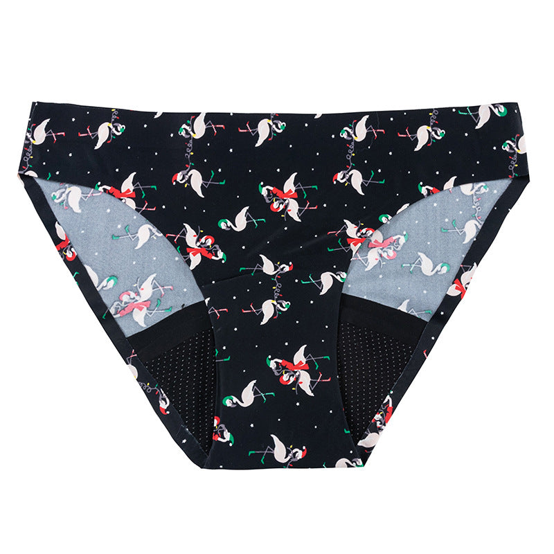Women's Fashion Printed Seamless Washable Physiological Underwear