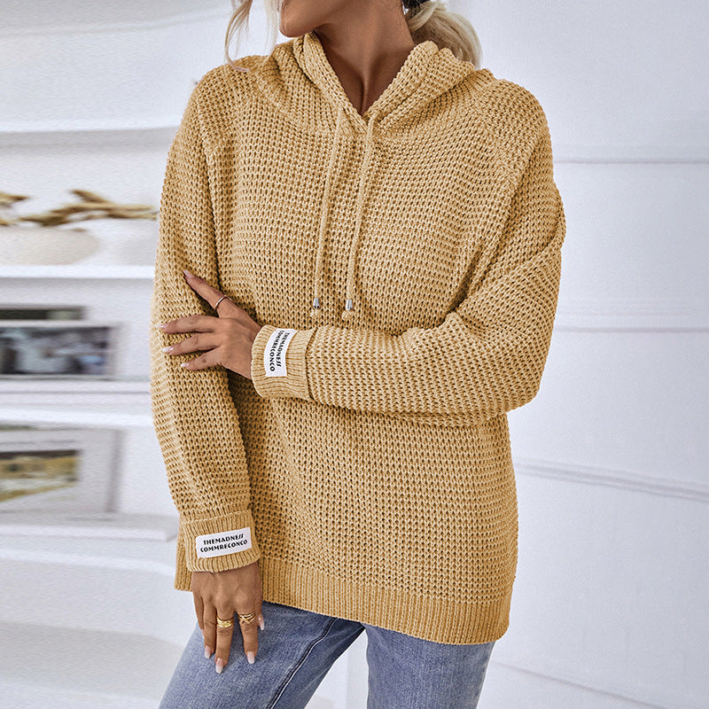 Ensfarvet Strikket Pullover til Kvinder