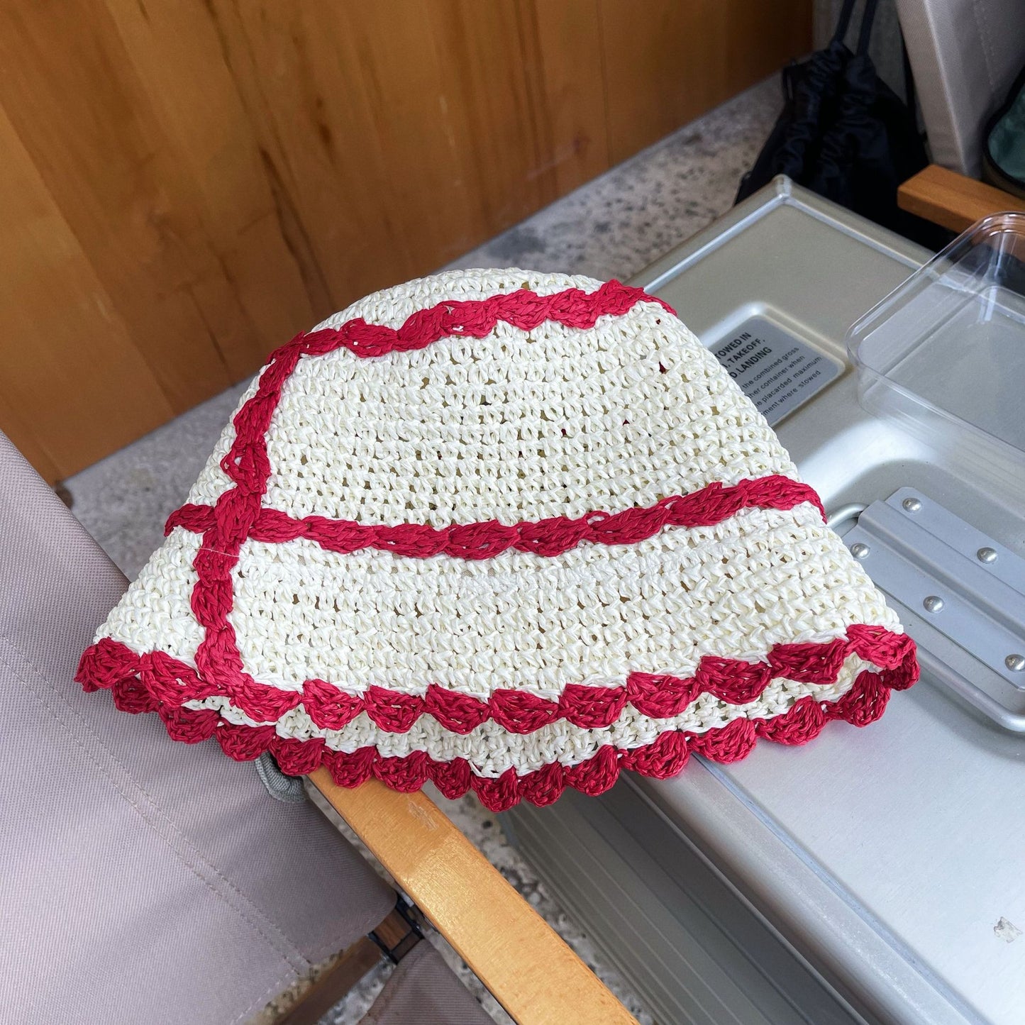 Contrast Color Lace Straw Hat Ins Casual All Match