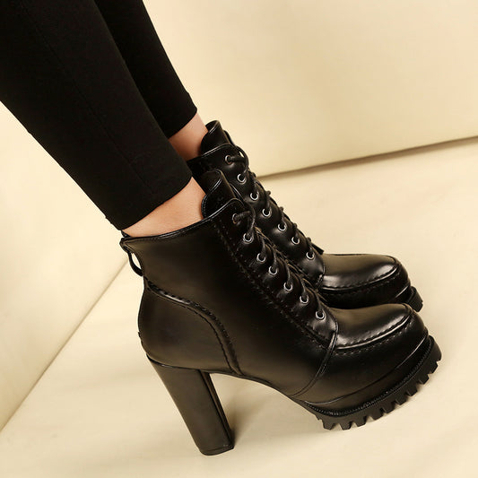 Thick-heeled Martin Boots With Waterproof Typhoon All-match