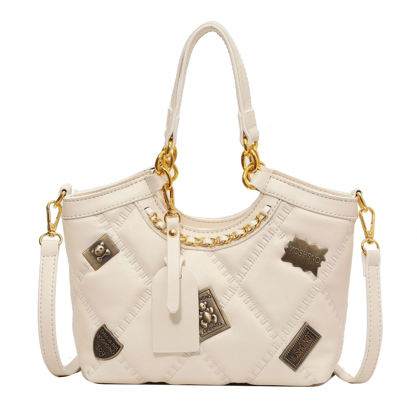 Rarely Seen Diamond-pattern Badge Shoulder Crossbody Bag