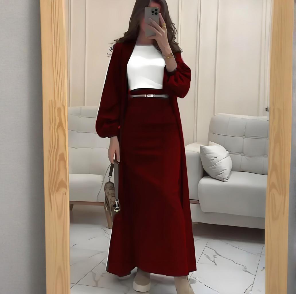 Stylish Casual Two-piece Long Skirt Set