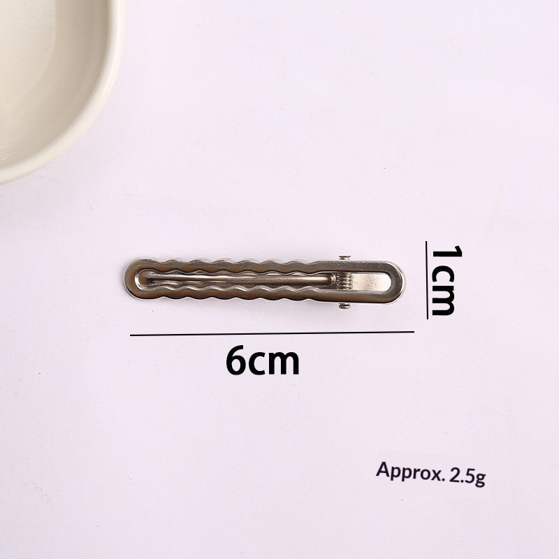 Simple Metal Silver Hair Clip Side-style