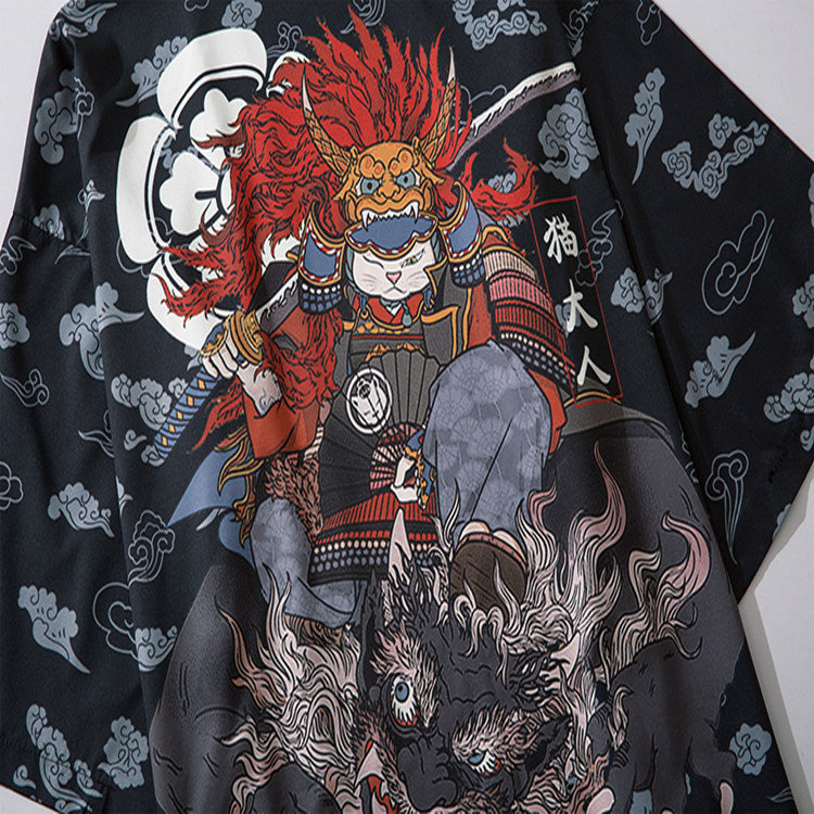 Japanese Taoist Robe And Kimono Buttonless Loose Cloak Coat
